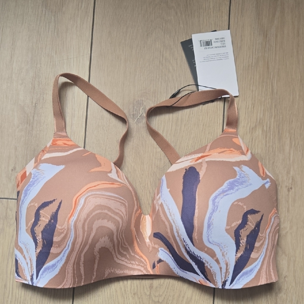 Knix WingWoman Contour Bra Marble Earth Sz 6